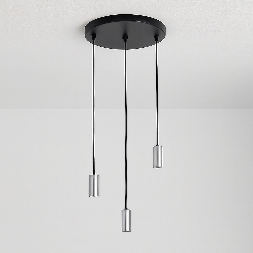 Roma 3 light pendant polished silver holders