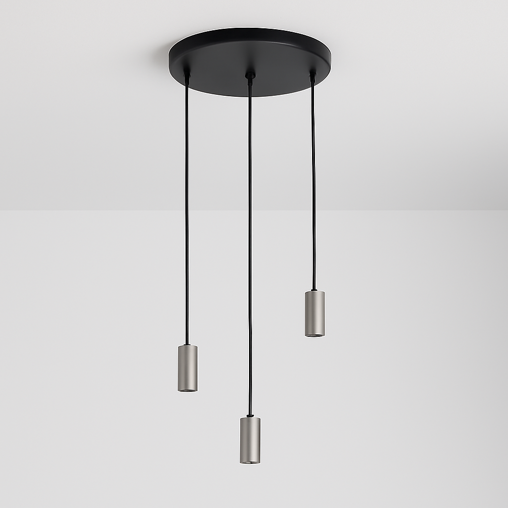 Roma 3 light pendant satin nickel smooth holders