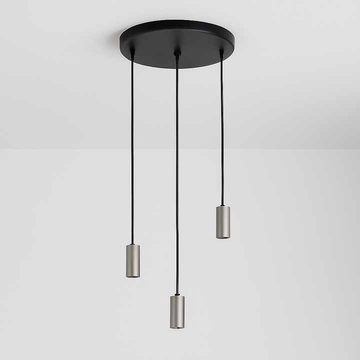 Roma 3 light pendant satin nickel smooth holders