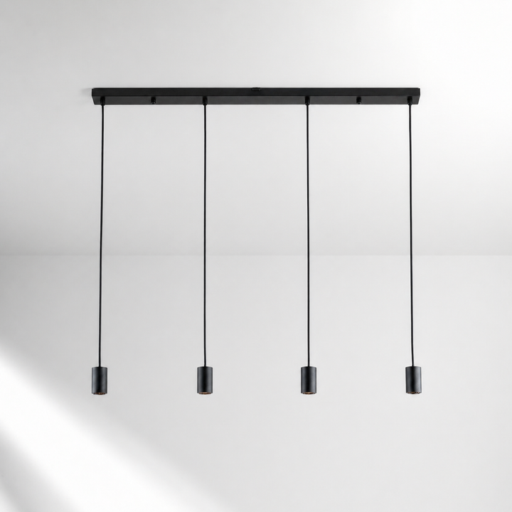Roma 4 light pendant bar black frame only white background