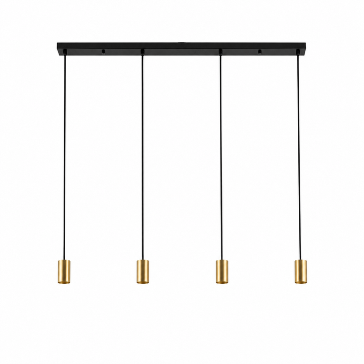 Roma 4 light pendant bar black gold frame only white background