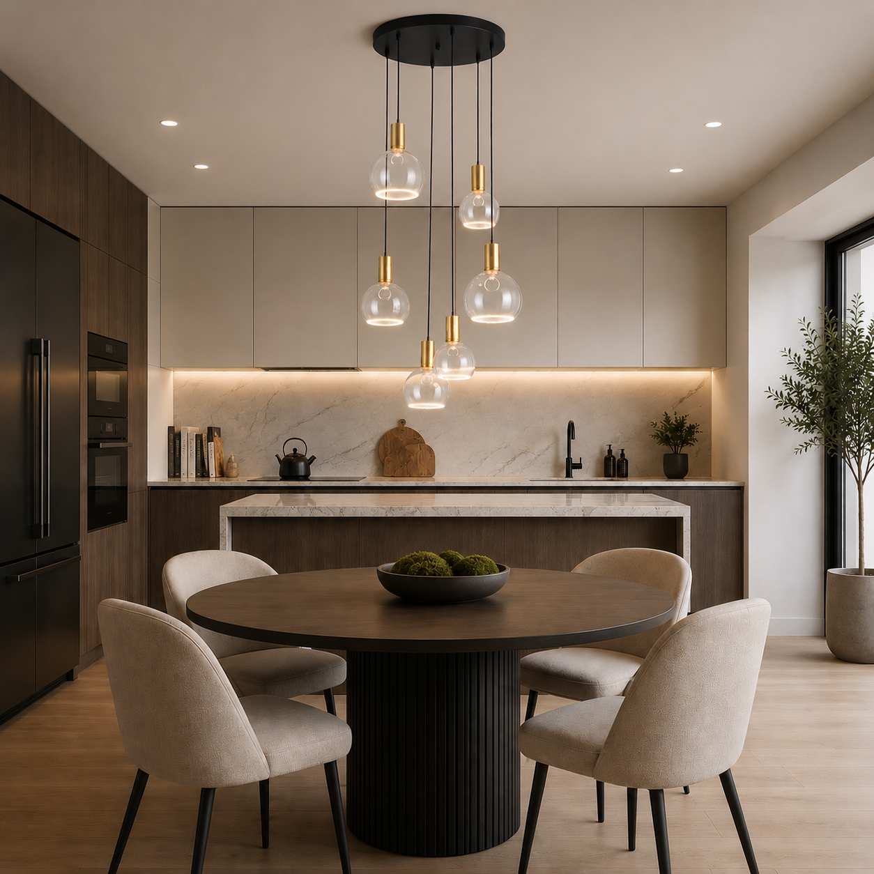 Roma 6 light gold clear halo pendant