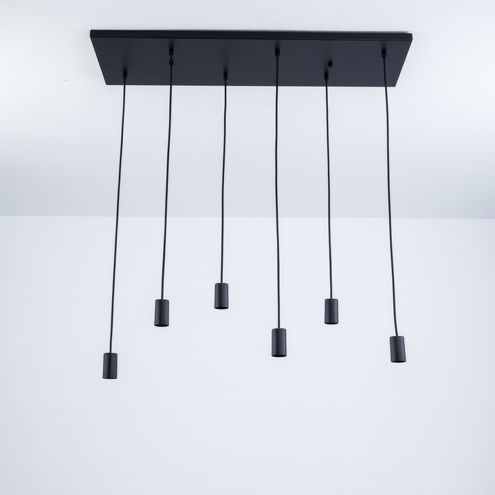 Roma 6 light pendant bar black