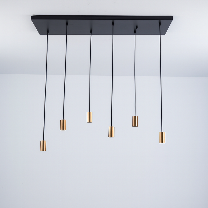 Roma 6 light pendant bar black and gold