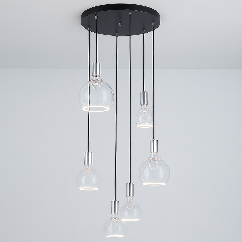Roma 6 light pendant polished silver