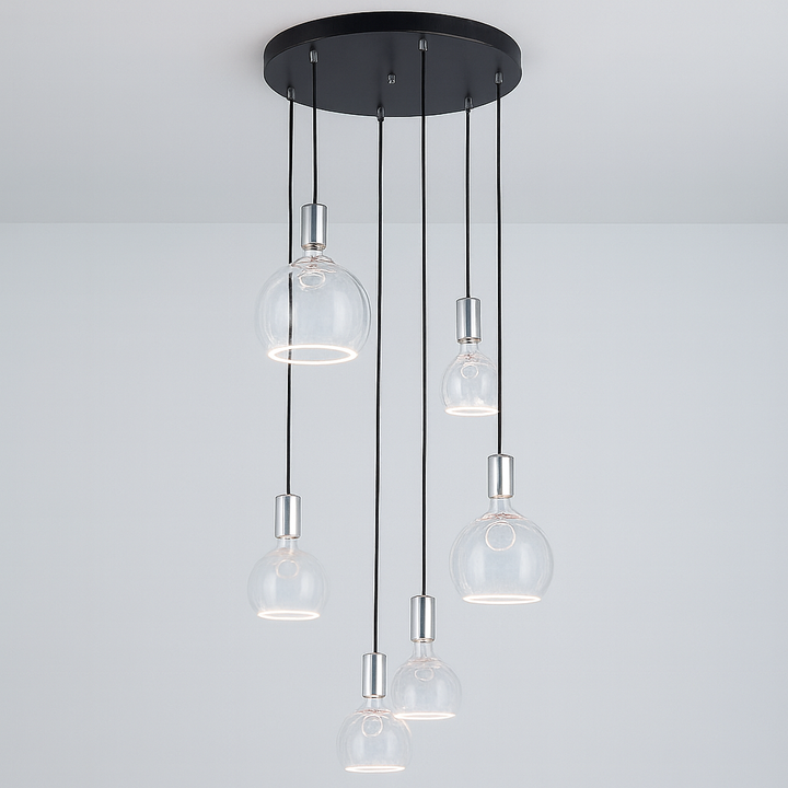 Roma 6 light pendant polished silver
