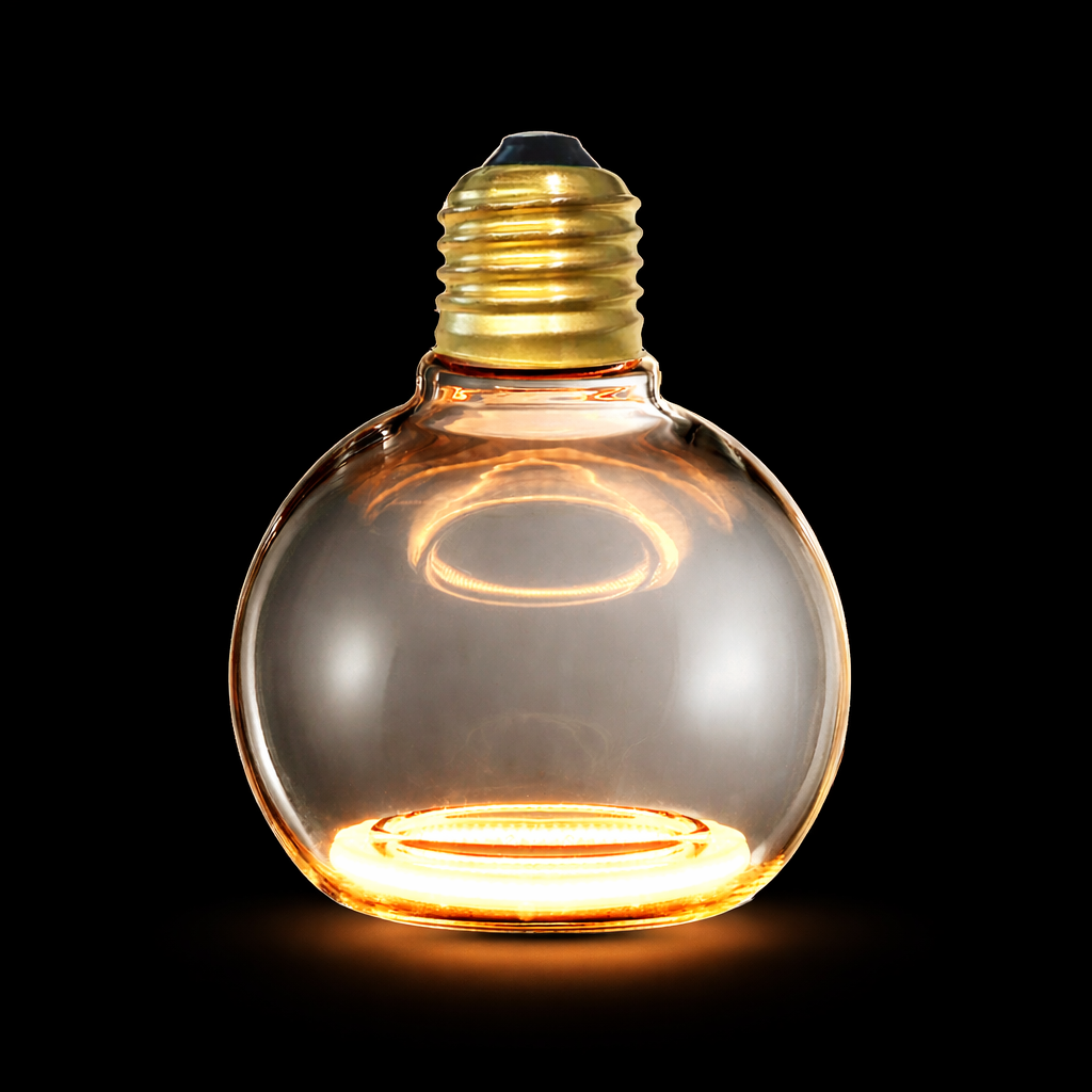 Roma 80mm smoked LED bulb black background