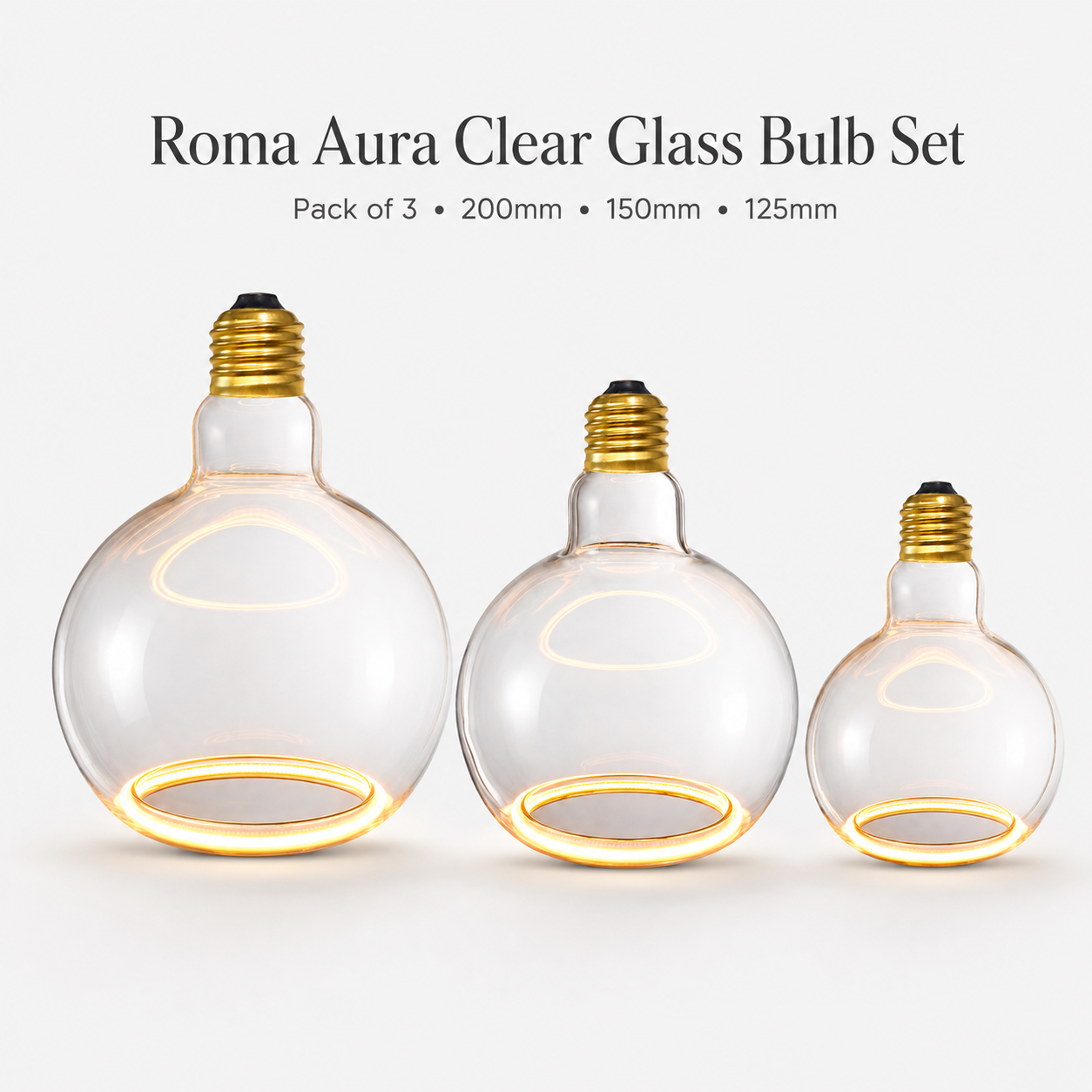 roma-aura-clear-glass-replacement-bulb-set-3-pack-200mm-150mm-125mm