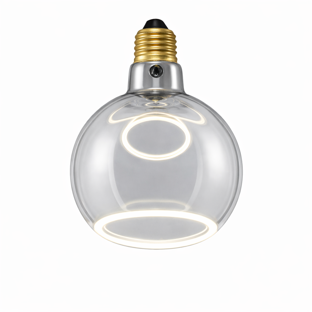 Grey Roma 125MM LED Bulb – Smoked Glass Ring Design