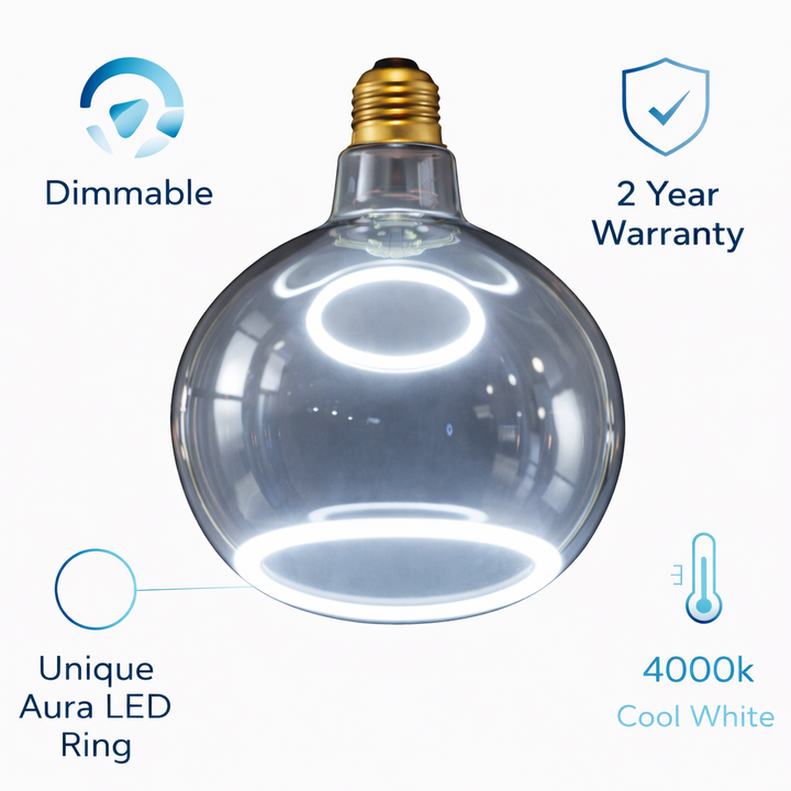 Roma Graphite Single Pendant – Aura Ring LED Bulb