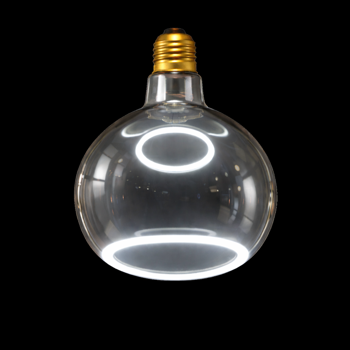 Grey Roma 200MM LED Bulb – Smoked Glass Ring Design
