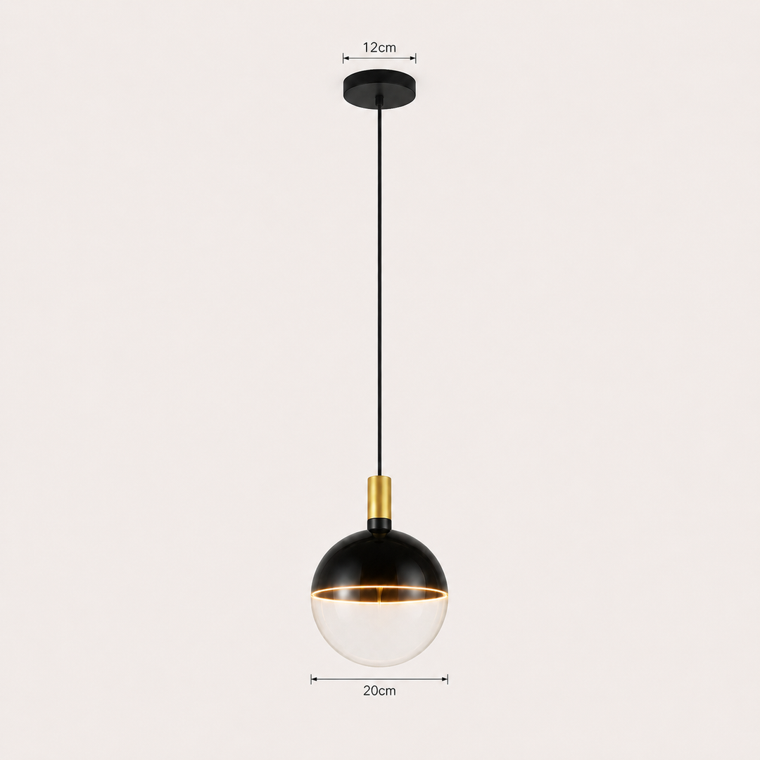 Roma Luxe black gold 20cm globe pendant