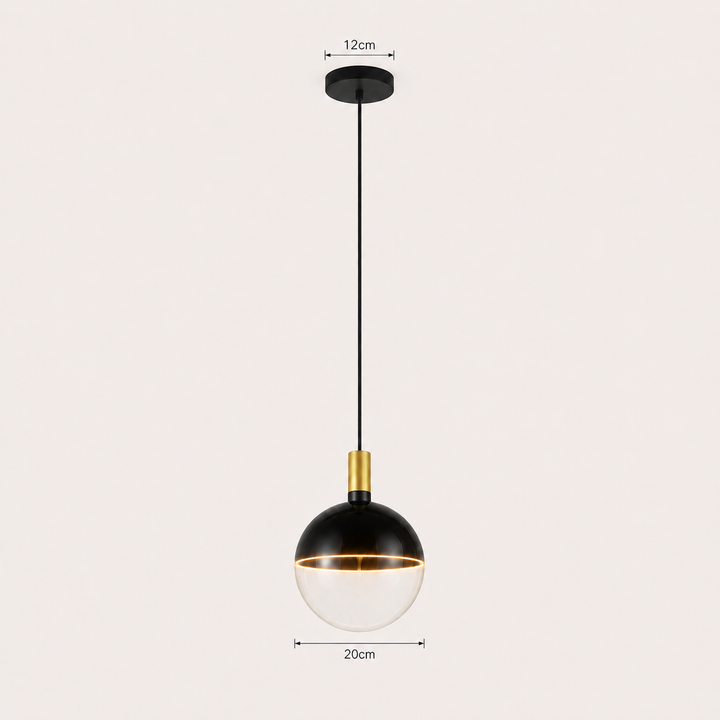 Roma Luxe black gold 20cm globe pendant