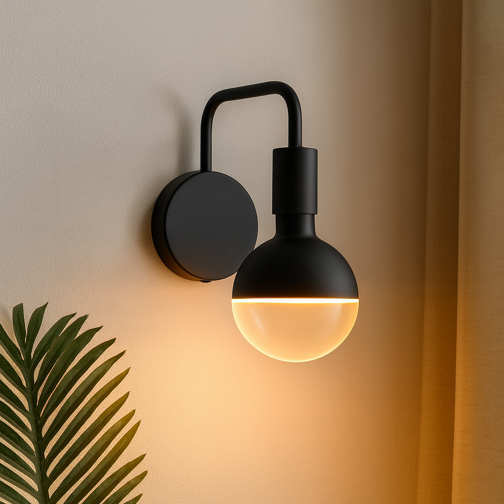 Roma Luxe black wall light in modern Scandi room