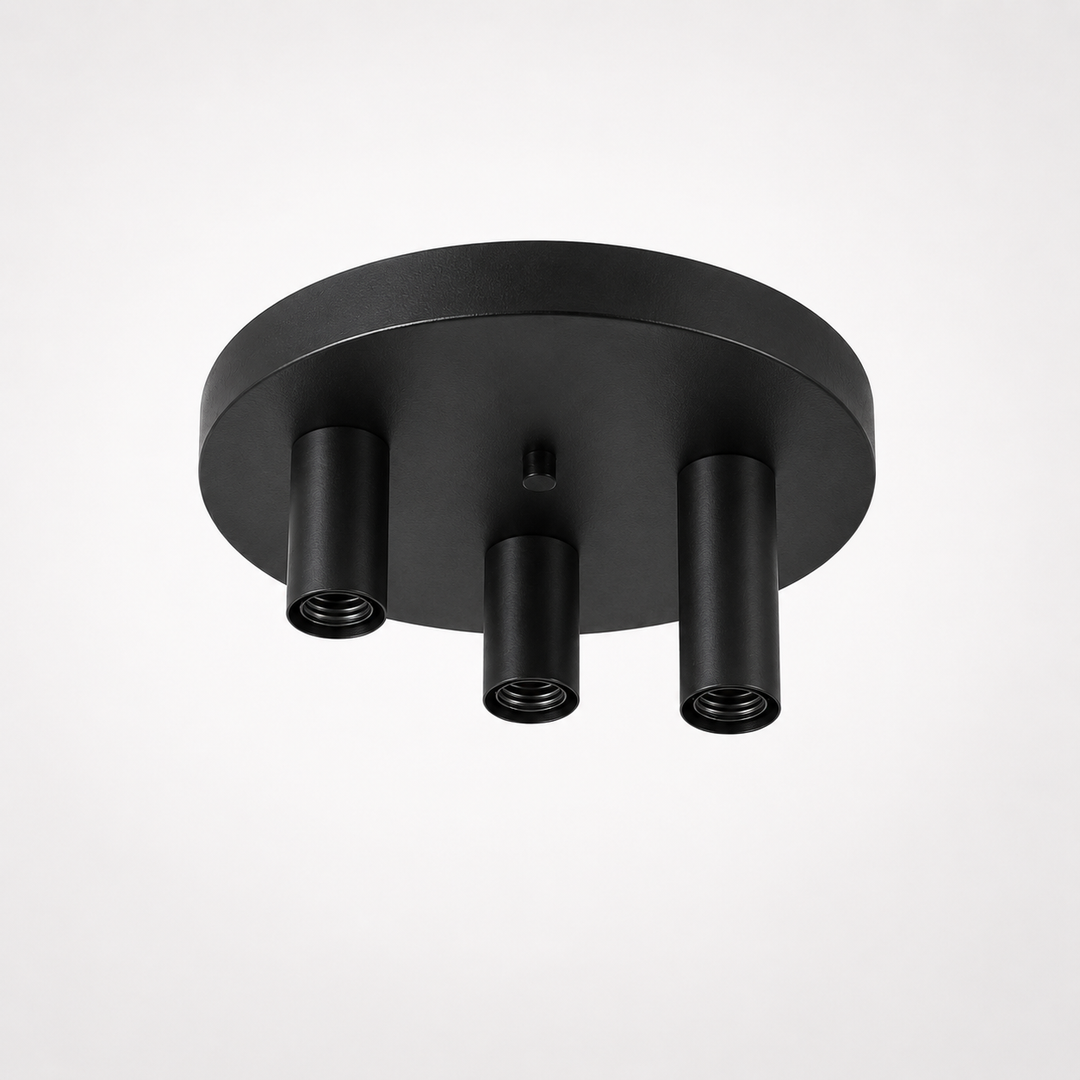 Roma Small Flush Ceiling Light – Black or Gold with Aura Bulbs