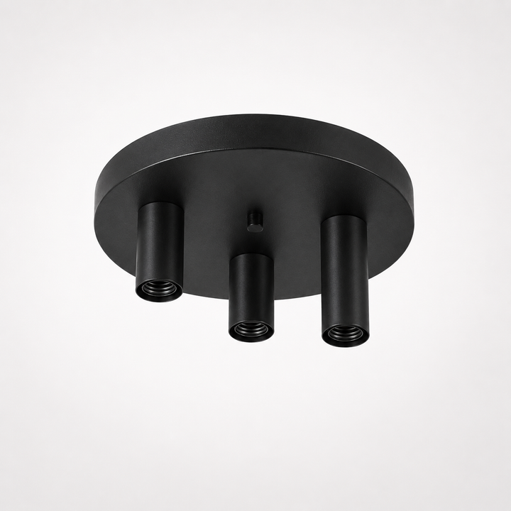 Roma Small Flush Ceiling Light – Black or Gold with Aura Bulbs