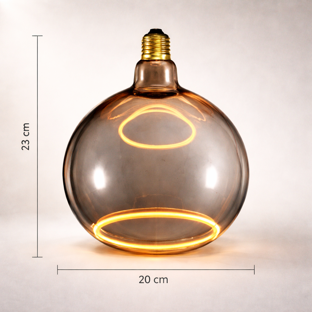Roma smoked 200mm LED bulb dimensions