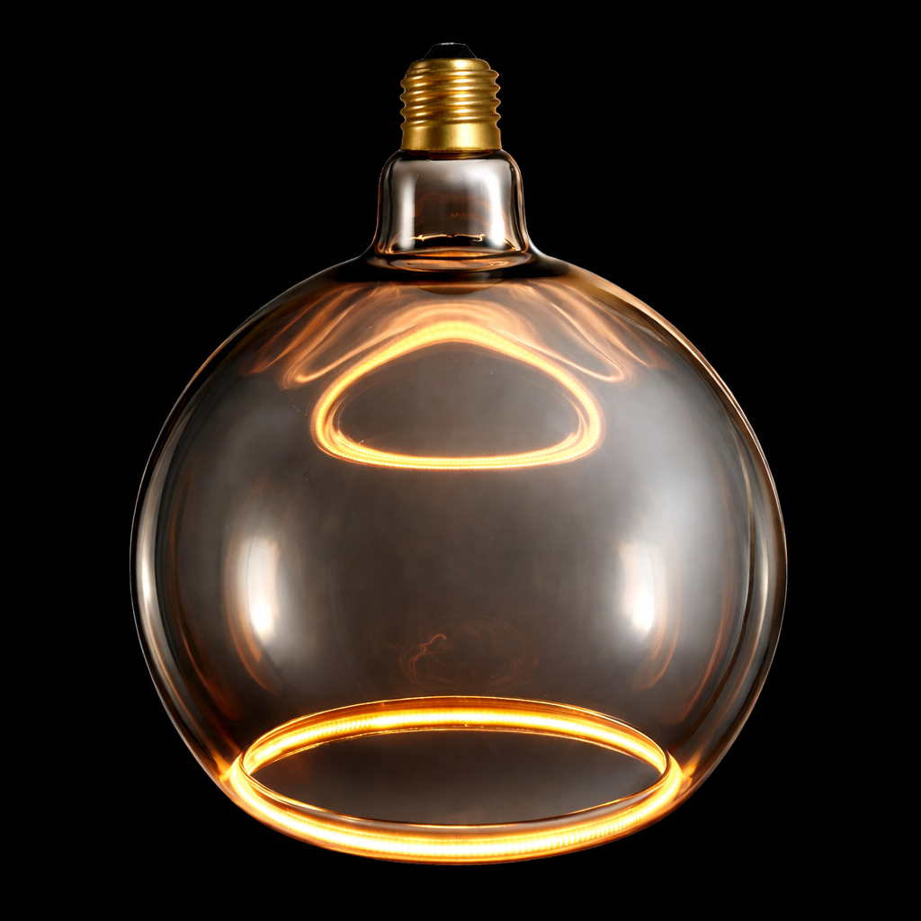 Roma smoked 200mm LED bulb black background
