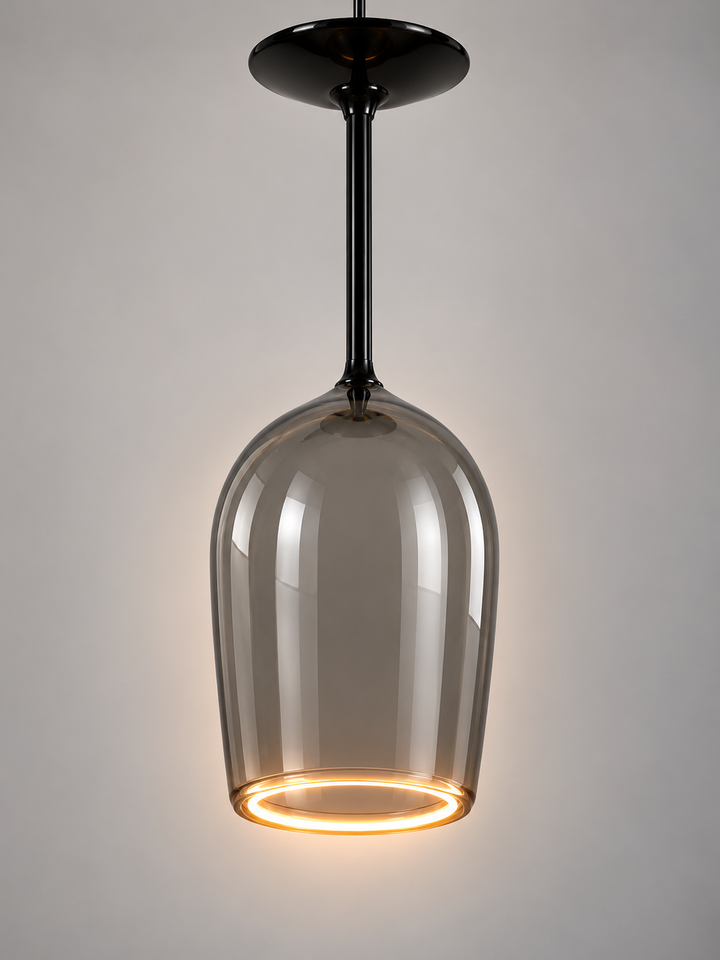 Roma Smoked Wine Glass Aura Ring LED Bulb