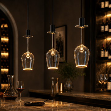 Roma Wine Glass Aura Ring Pendant Light
