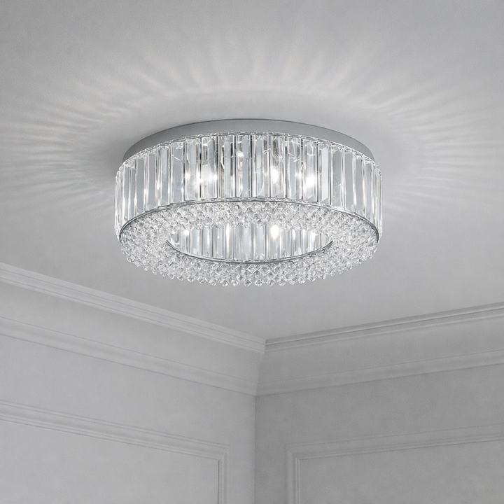 Salzburg small crystal flush ceiling light 4000K