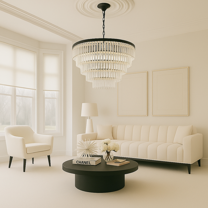Statement crystal chandelier for living room