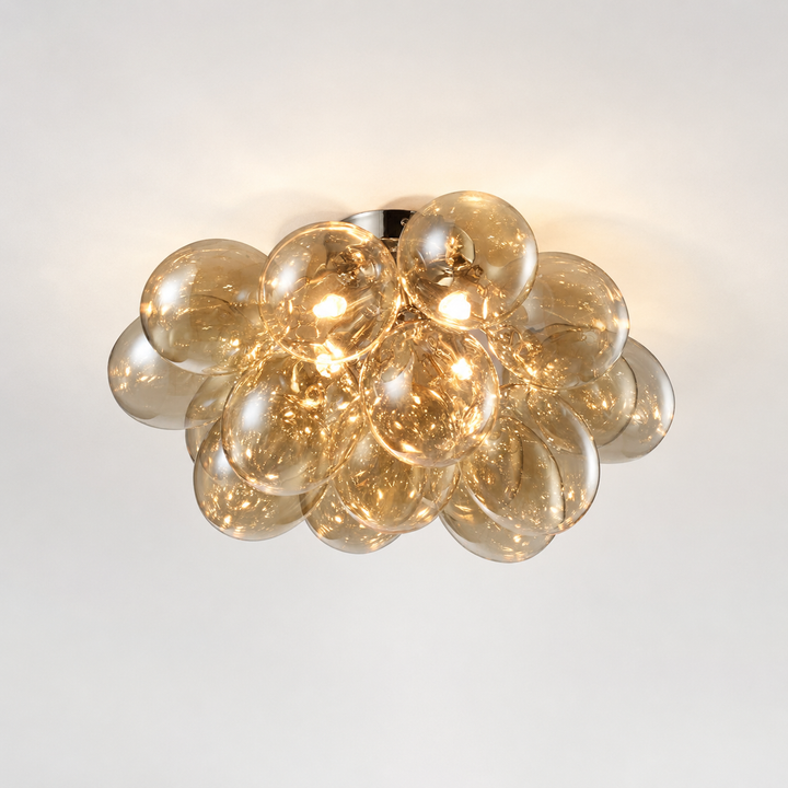 Small gold Loxton flush ceiling light