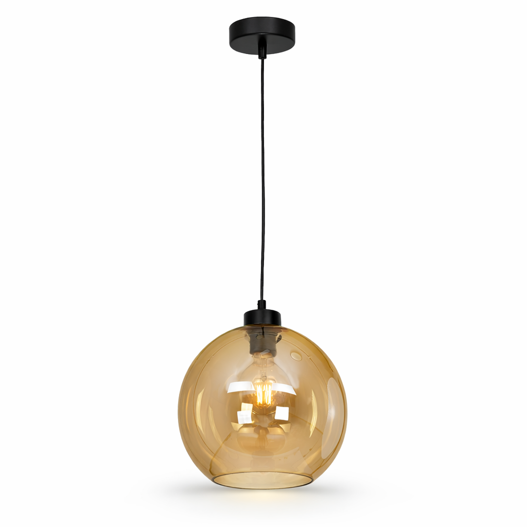 sofia amber glass pendant light modern