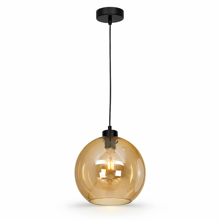 sofia amber glass pendant light modern
