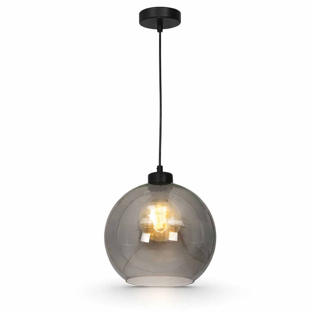 sofia smoked glass pendant light modern