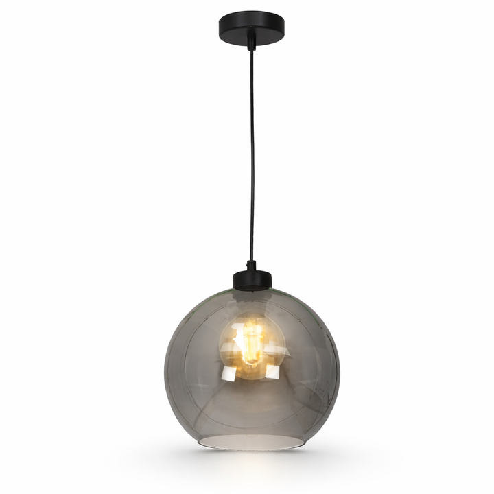 sofia smoked glass pendant light modern
