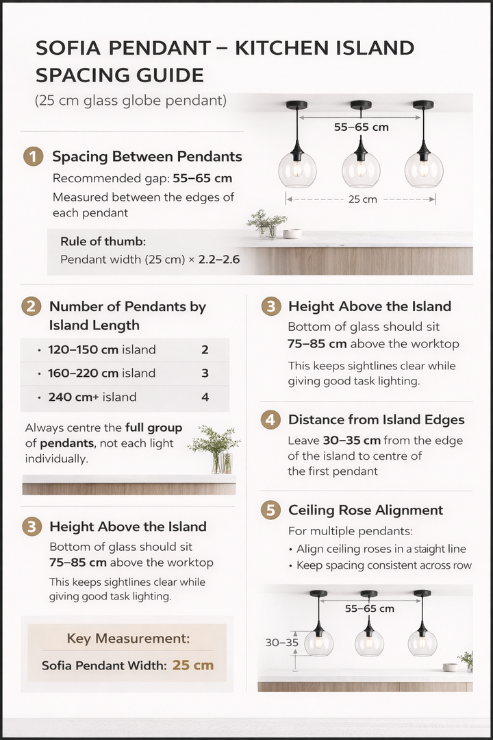 sofia smoked glass pendant light dimensions 25cm