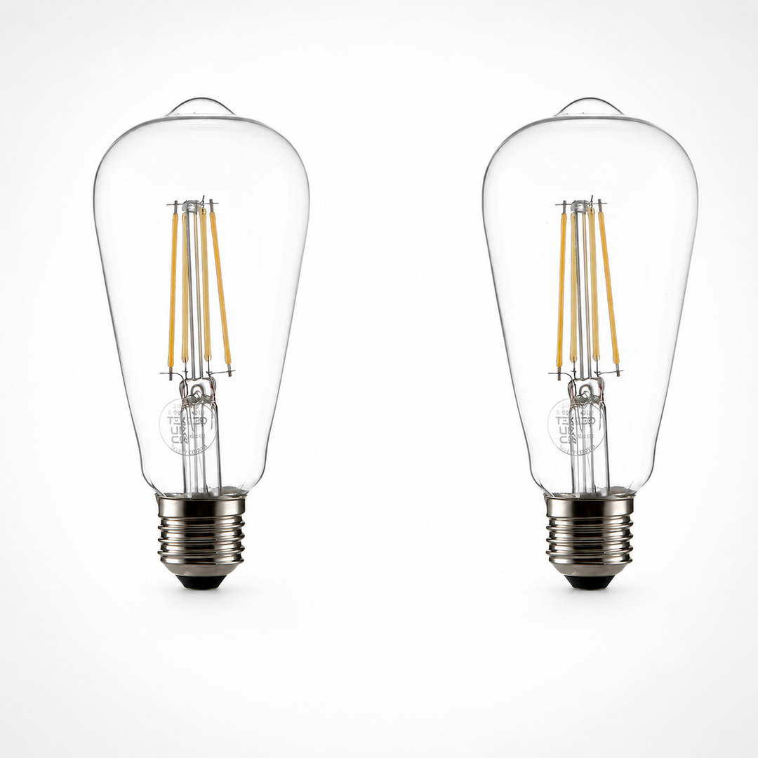 ST64 clear glass filament bulbs