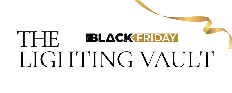 The Lighting Vault Black Friday logo with gold ribbon
