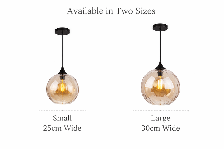 toldeo pendant size comparison 25cm 30cm