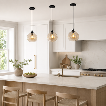 Toledo 20cm Amber Glass Pendant Light