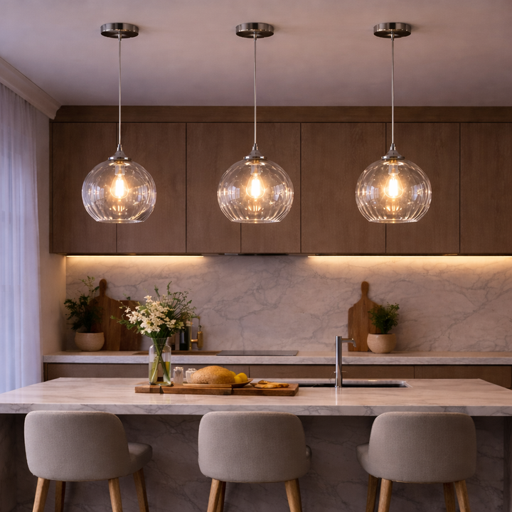 clear glass kitchen island pendant lights silver evening