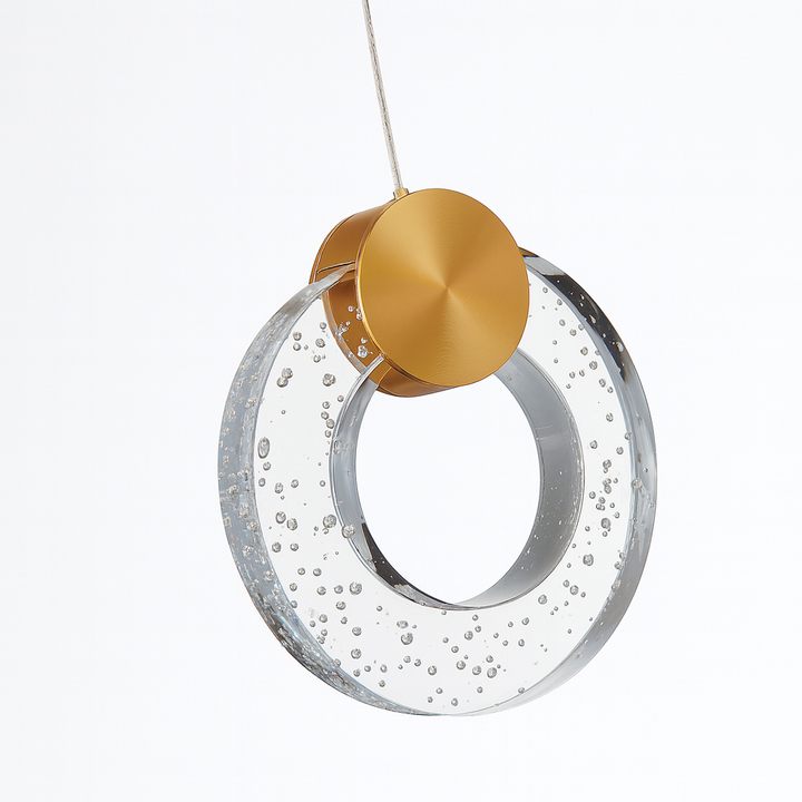 Toledo gold glass ring pendant light close-up