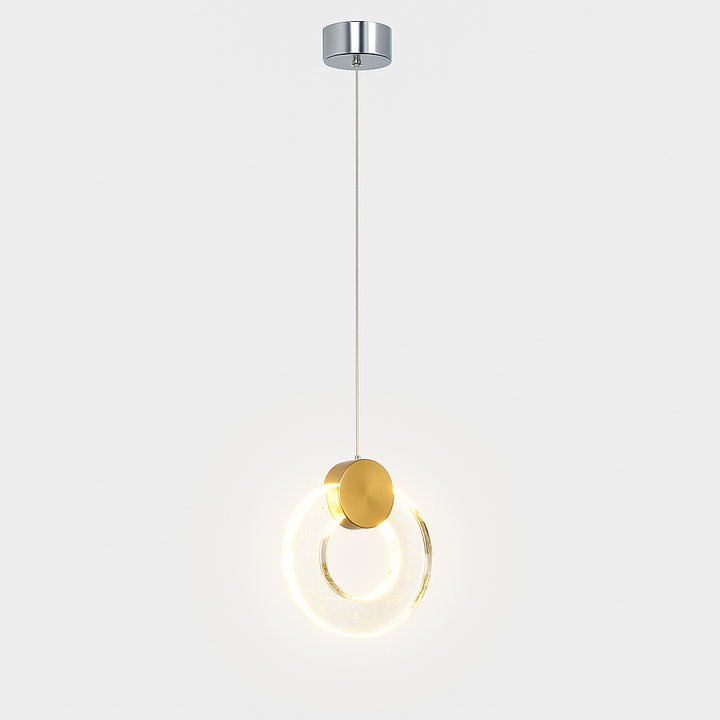 Toledo gold glass ring pendant light