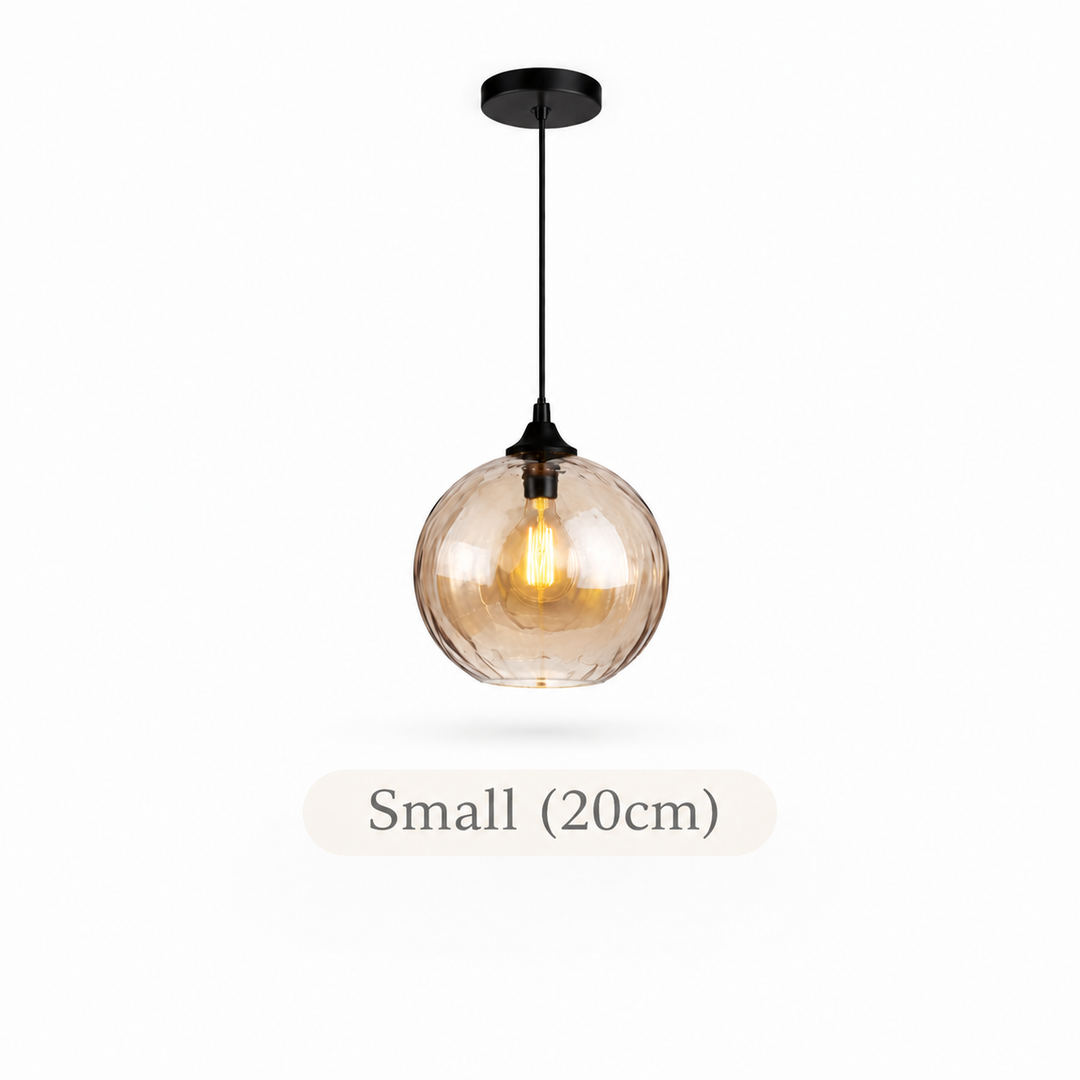Toledo 20cm amber glass pendant light