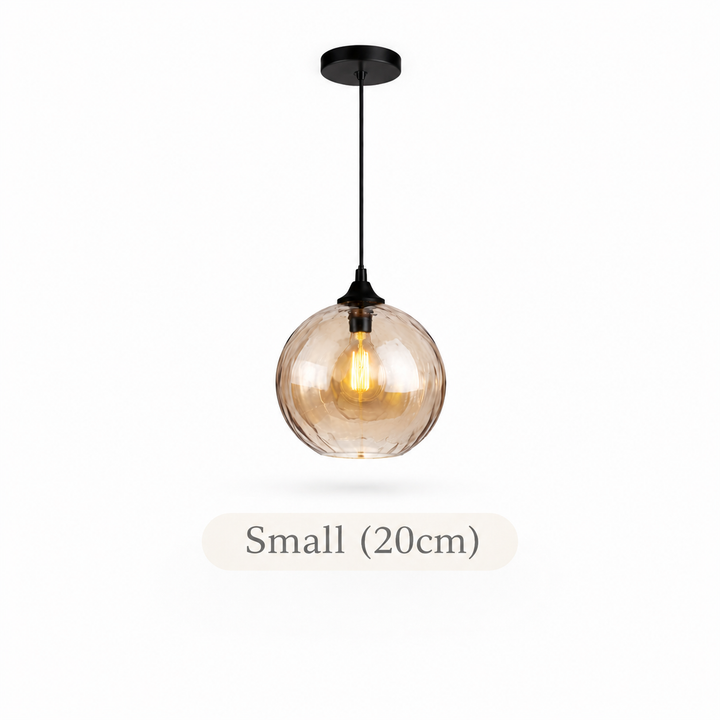 Toledo 20cm amber glass pendant light