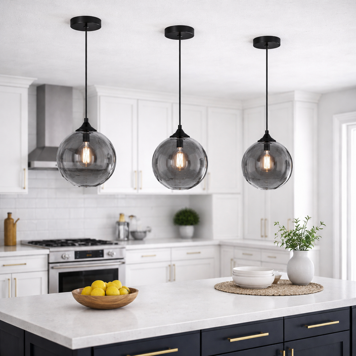 Toledo Smoked Glass Pendant Light - PACK OF 3