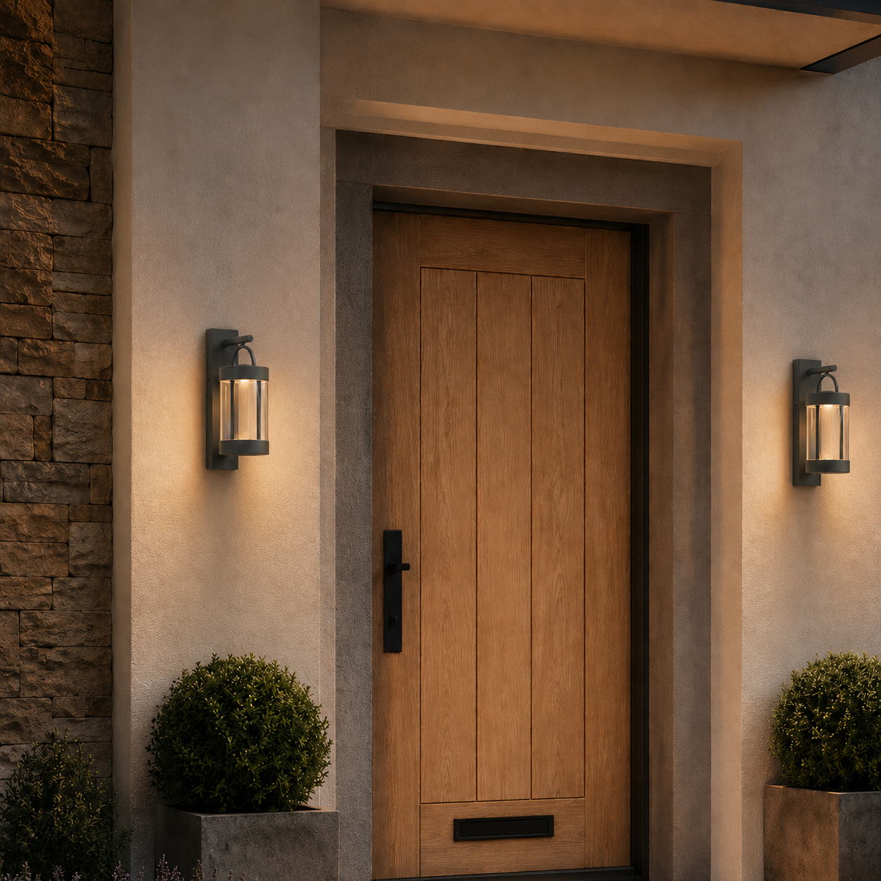 Pair of Valencia anthracite outdoor wall lights