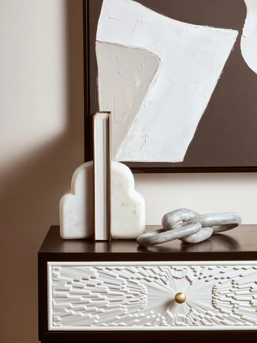 Wave Marble Bookends