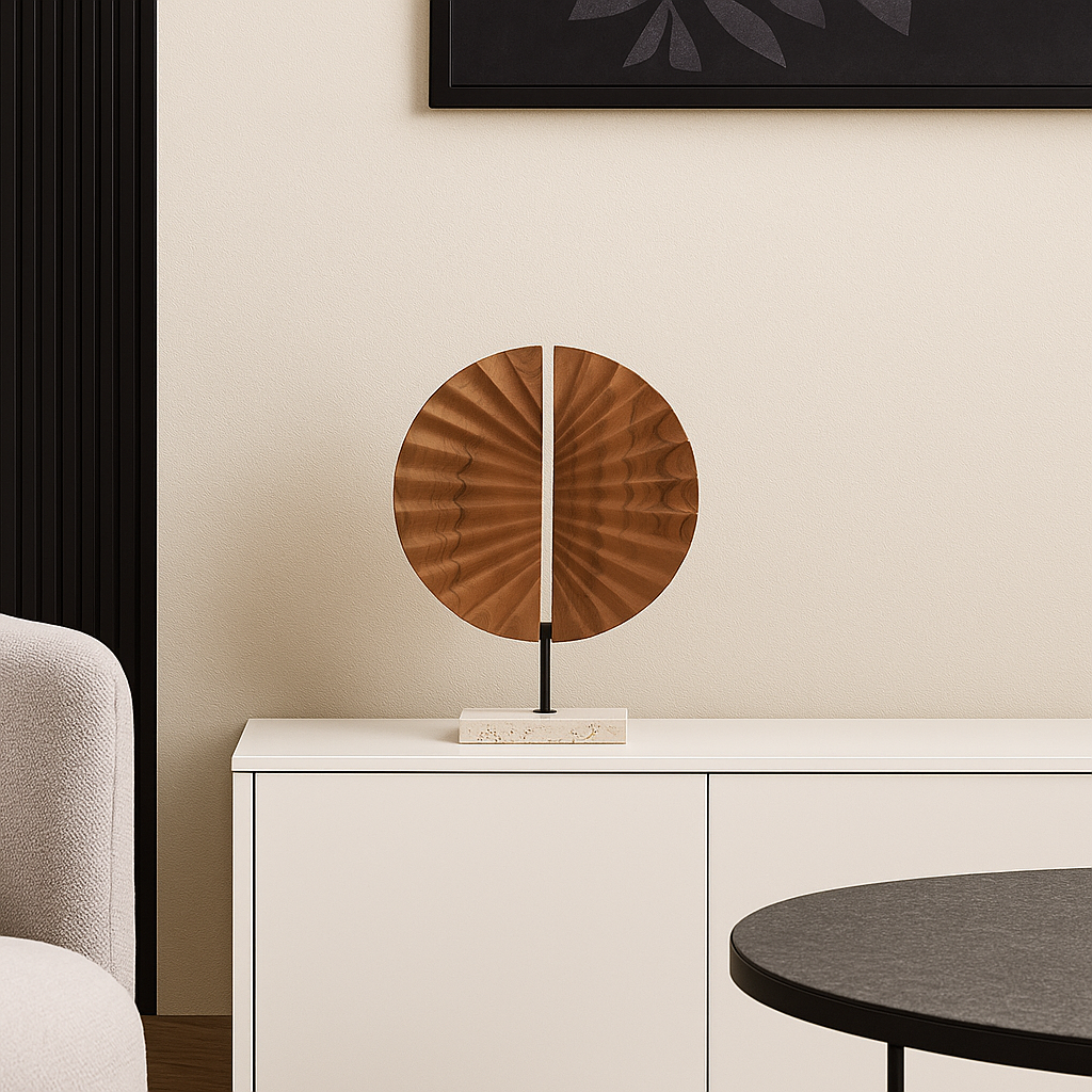 Natural Wooden Sculpture On Stand