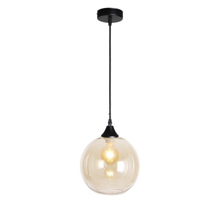 Irvine black and round clear amber ceiling pendant