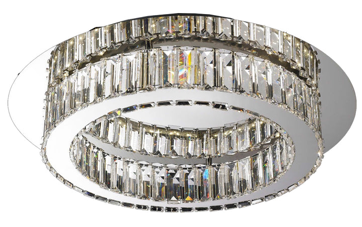 Canberra Large Flush – Crystal Ceiling Light