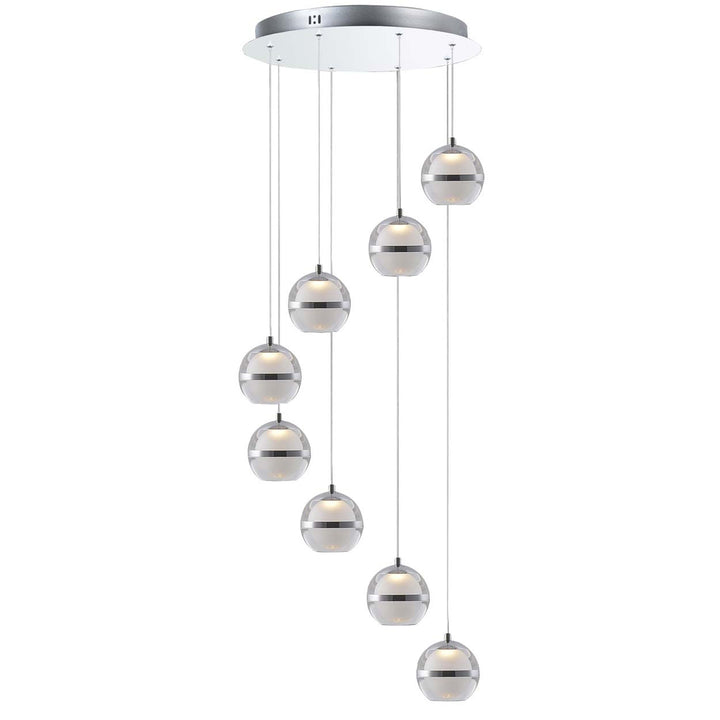 Forbes large LED cluster pendant silver