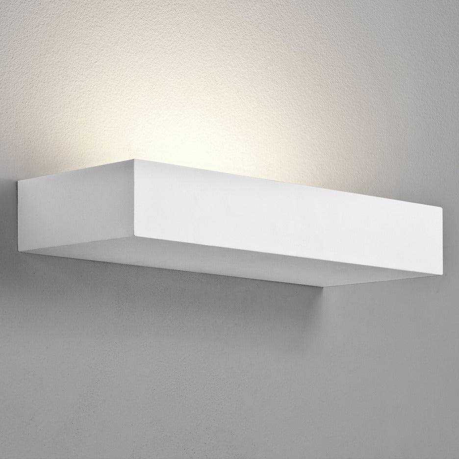 Ceramic plaster rectangular wall uplighter