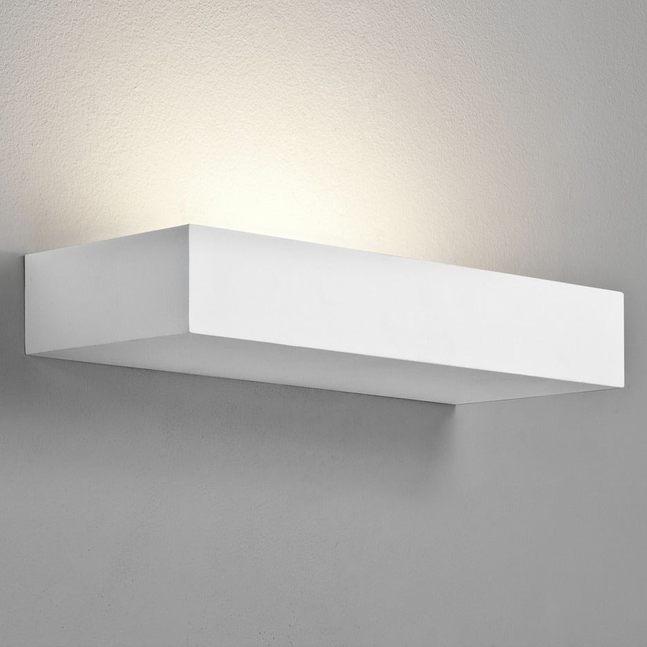 Ceramic plaster rectangular wall uplighter
